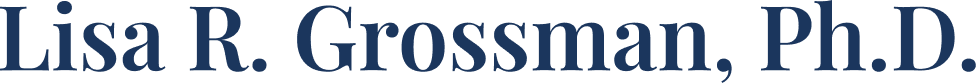 Blue serif name text on black background